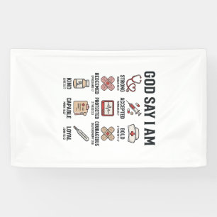 Banderoles Dieu dit que je suis infirmière Foi Design de grav