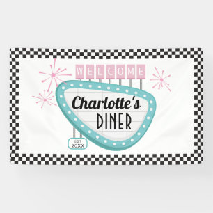 Banderoles Diner Retro Anniversaire des années 1950 - Sock Ho