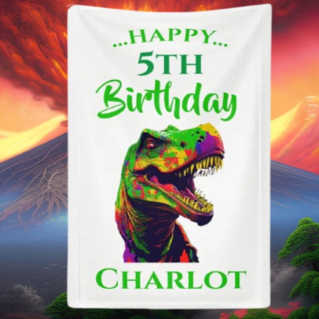 Banderoles Dino Happy T-Rex anniversaire (Bring your dream party to life with our selection of quality Dinosaur themed party supplies )