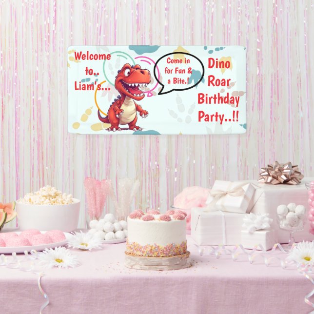 Banderoles Dino Roar fête d'anniversaire (Fête)