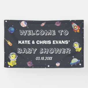 Banderoles Dinosaur Star Planet Galaxy Baby shower fond