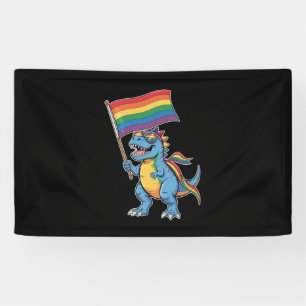 Banderoles Dinosaur T Rex Gay pride LGBTQ Ally Rainbow