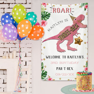 Banderoles Dinosaure 3rd Birthday Welcome