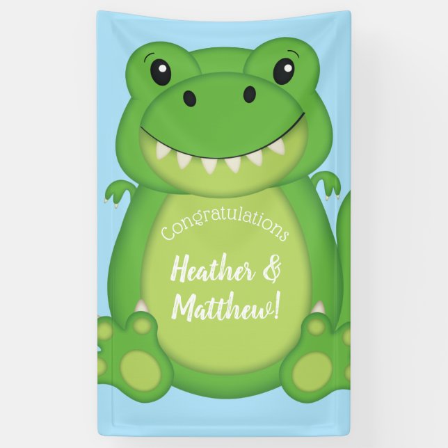 Banderoles Dinosaure Baby shower T-Rex (Vertical)