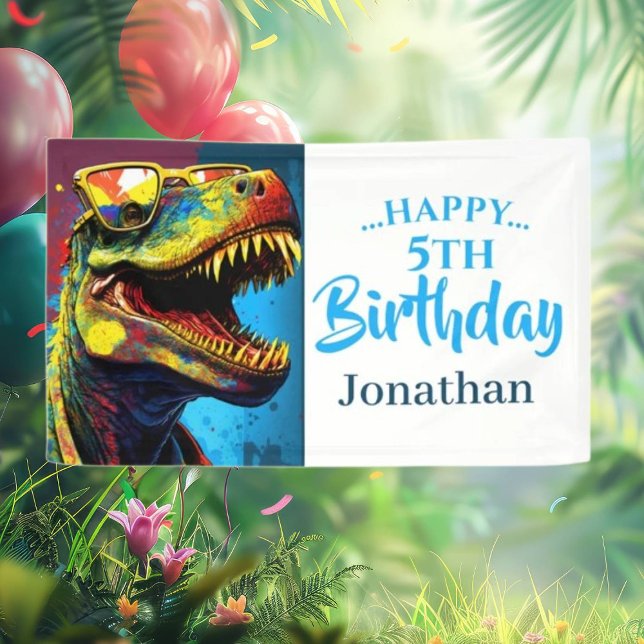 Banderoles Dinosaure préhistorique (Roar Into Fun: T-Rex Dinosaur Birthday Party Signs!)