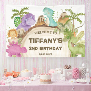 Banderoles Dinosaures mignonnes Baby shower d'anniversaire