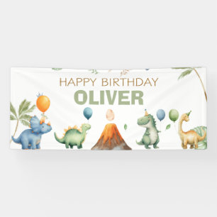 Banderoles Dinosaures T-Rex Garçon Joyeux Anniversaire