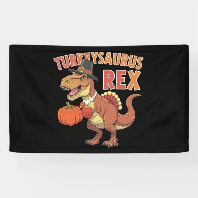 Banderoles Dinosaurus de dinde Rex Dab Dinde Dino Garçon Todd (Horizontal)