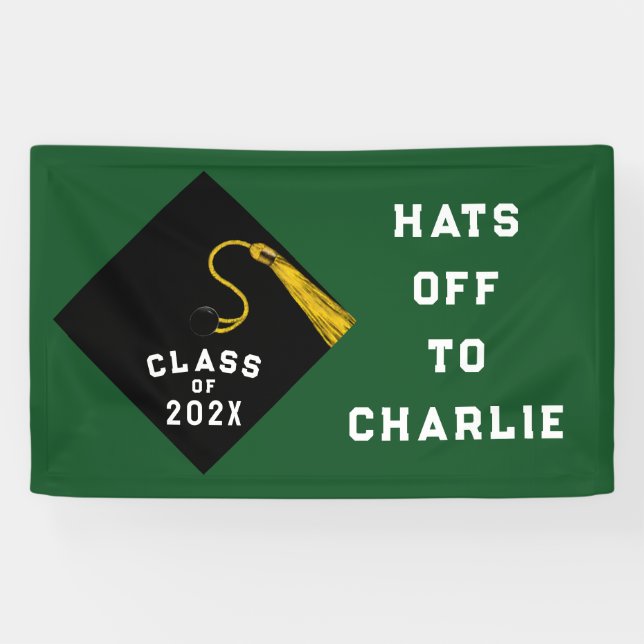 Banderoles Diplômé 2026 Vert (Horizontal)