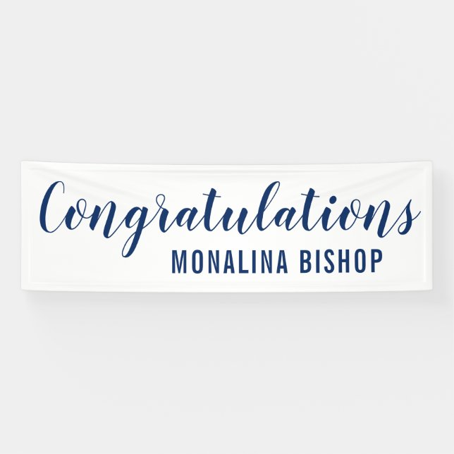 Banderoles Diplômé bleu décontracté des félicitations | de (Horizontal)