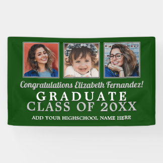 Banderoles Diplômé couleurs de l'école d'alors et maintenant