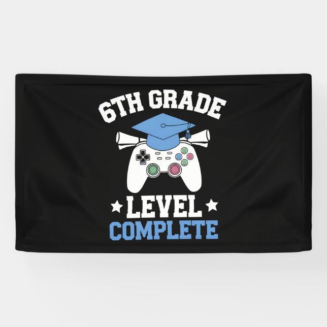 Banderoles Diplômé de 6e niveau de jeu de jeu complet (Horizontal)