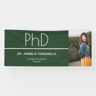 Banderoles Diplôme de doctorat Green Graduation Photo Celebr