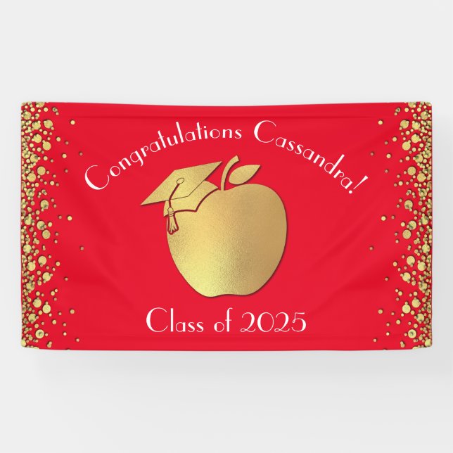 Banderoles Diplôme de formation des enseignants Rouge Or (Horizontal)