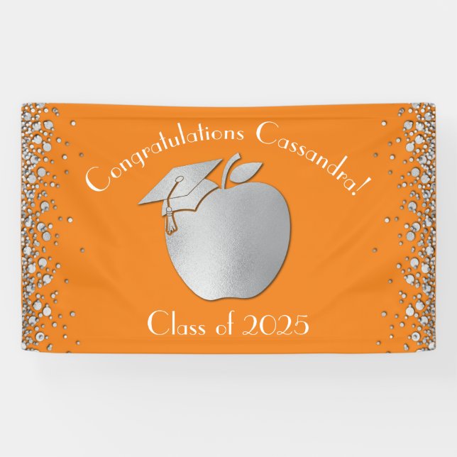 Banderoles Diplômé de la formation des enseignants orange arg (Horizontal)