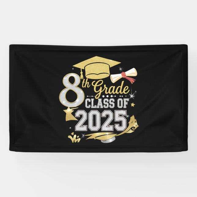 Banderoles Diplômé de la promotion 2025 de 8e année (Horizontal)