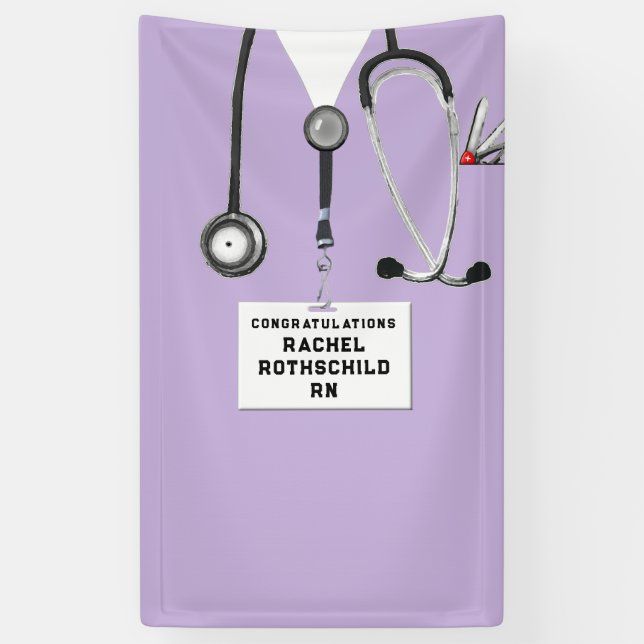Banderoles Diplôme de l'école d'infirmières (Vertical)