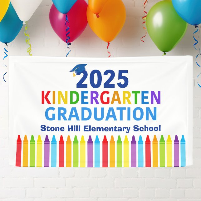 Banderoles Diplômé de maternelle 2025 École élémentaire (Créateur téléchargé)