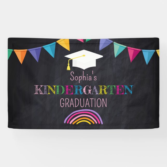 Banderoles Diplôme de maternelle pour fille  (Horizontal)