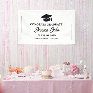 Banderoles Diplômé de race blanche Félicitations pour votre d