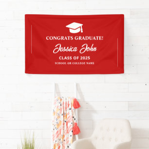 Banderoles Diplômé de rouge Félicitations pour votre remise d