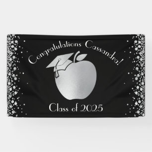 Banderoles Diplôme d'enseignement Noir Argent