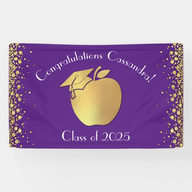 Banderoles Diplôme d'enseignement Purple Gold (Horizontal)
