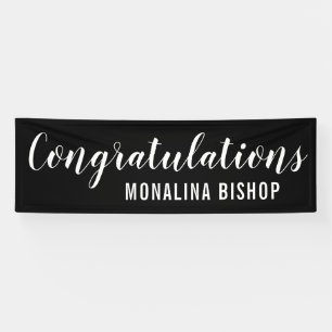 Banderoles Diplômé des félicitations   du noir  