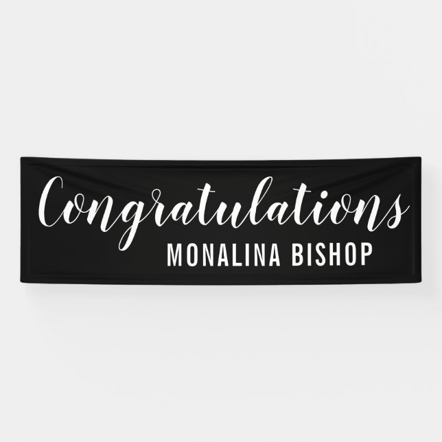 Banderoles Diplômé des félicitations | du noir | (Horizontal)