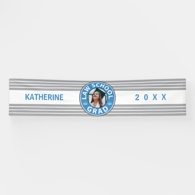 Banderoles Diplôme d'études de droit Photo personnalisée (Horizontal)