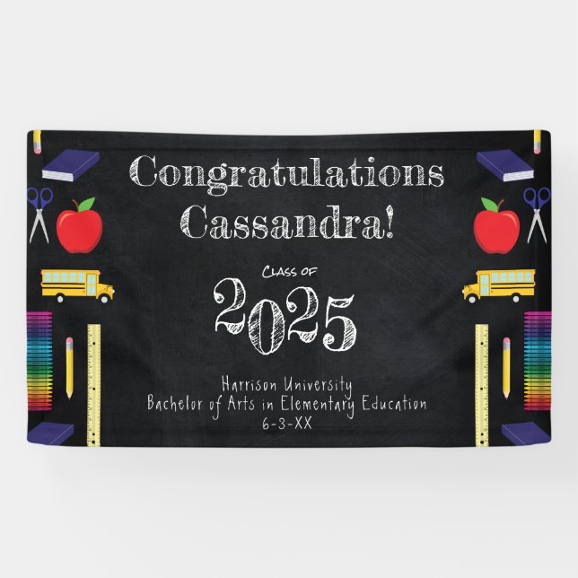 Banderoles Diplôme du tableau de bord de l'enseignement (Horizontal)