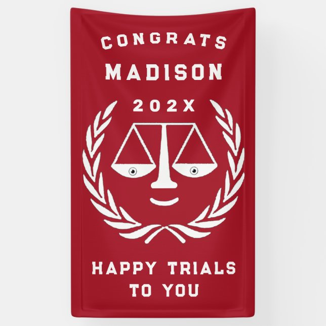 Banderoles Diplôme d'une école de droit d'avocat (Vertical)