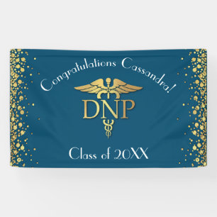 Banderoles Diplômé en pratique infirmière avancée Bleu Or