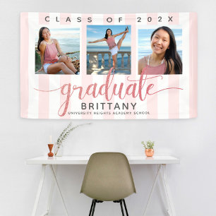 Banderoles Diplôme or rose 3 photo script de parties scintill