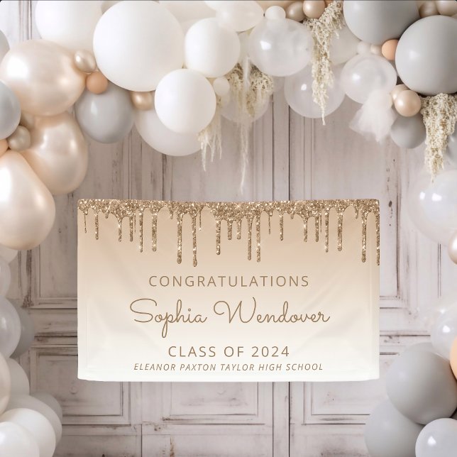Banderoles Diplômée Paillettes Dorées 2026 (Créateur téléchargé)