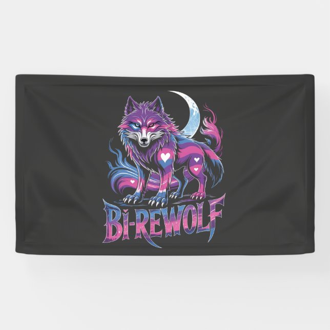Banderoles Dire Wolf Birewolf Bisexual LGBT (Horizontal)