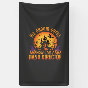 Banderoles Directeur de groupe de Halloween Balai de sorcière