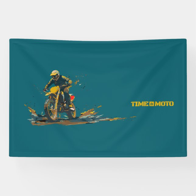 Banderoles Dirt Bike Graphic Wood Box Sign (Horizontal)