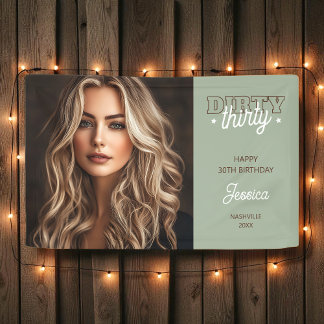 Banderoles Dirty Thirty Photo Western Rodeo 30e anniversaire