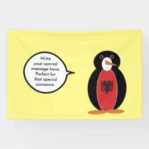 Banderoles Discussions sur le drapeau albanais de Mme Penguin