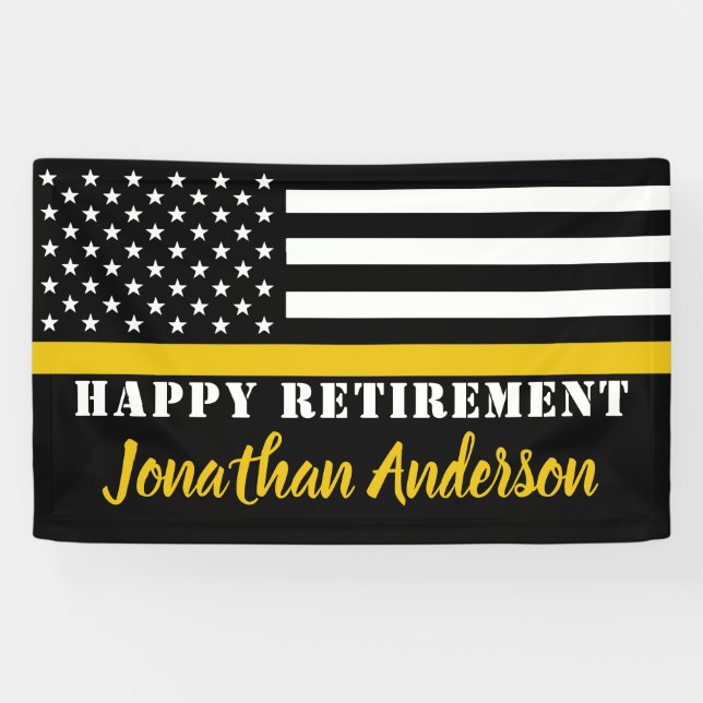 Banderoles Dispatcher Thin Gold Line Retraite personnalisée (Horizontal)