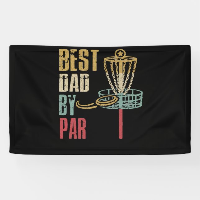 Banderoles Disque Golf Papa Meilleur Papa Par Par Par (Horizontal)