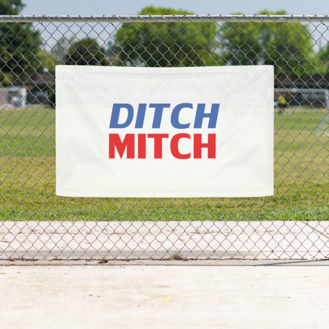 Banderoles Ditch Mitch rouge blanc bleu moderne typographie d (En situation)