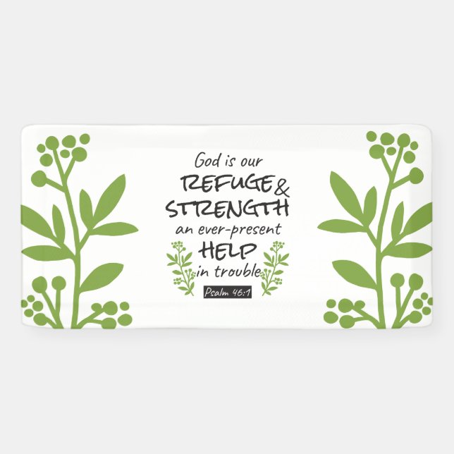 Banderoles Divine Refuge - Psaume 46:1 pour le Confort Spirit (Horizontal)
