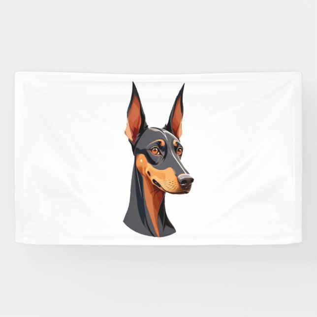 Banderoles Doberman de l'oreille naturelle (Horizontal)