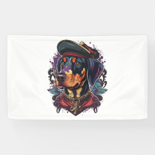 Banderoles Dobermann Dog Pirate