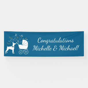 Banderoles Dobermann Pinscher Baby shower Chien chiot Dobie