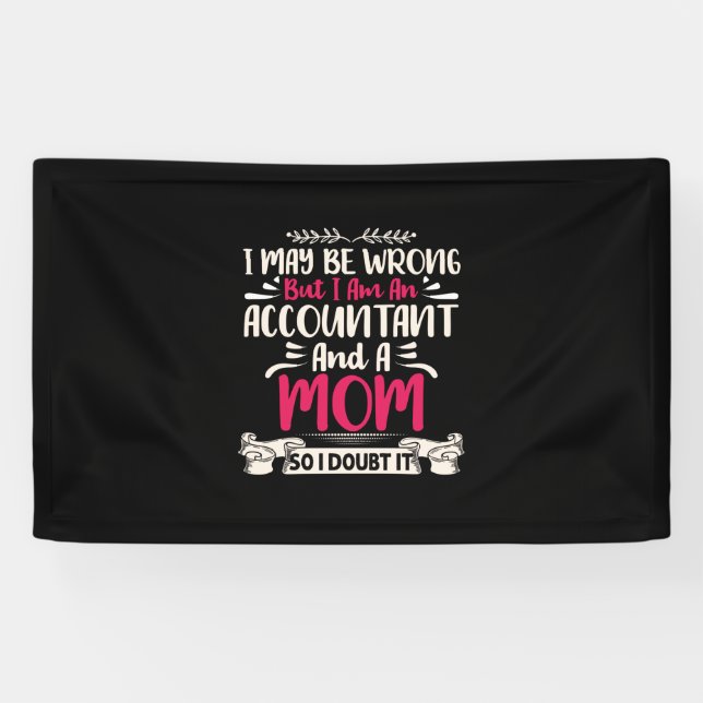 Banderoles Don comptable | Accoutant Et Maman (Horizontal)