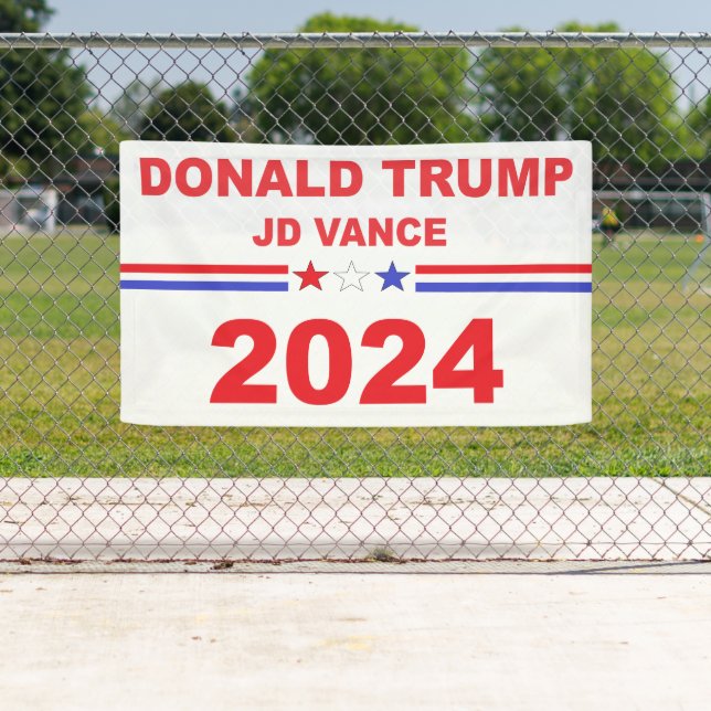 Banderoles Donald Trump JD Vance 2024 (En situation)