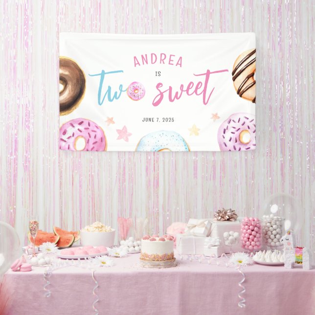 Banderoles Donut Two Sweet 2e anniversaire (Fête)